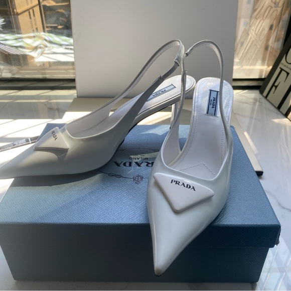 Prada Elegant Cream Slingback Heels